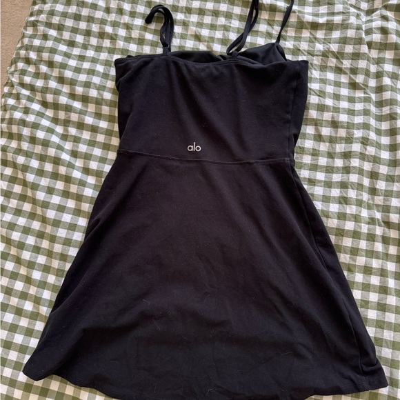 Alo Alosoft Courtside Black Tennis Dress - Picture 3 of 3